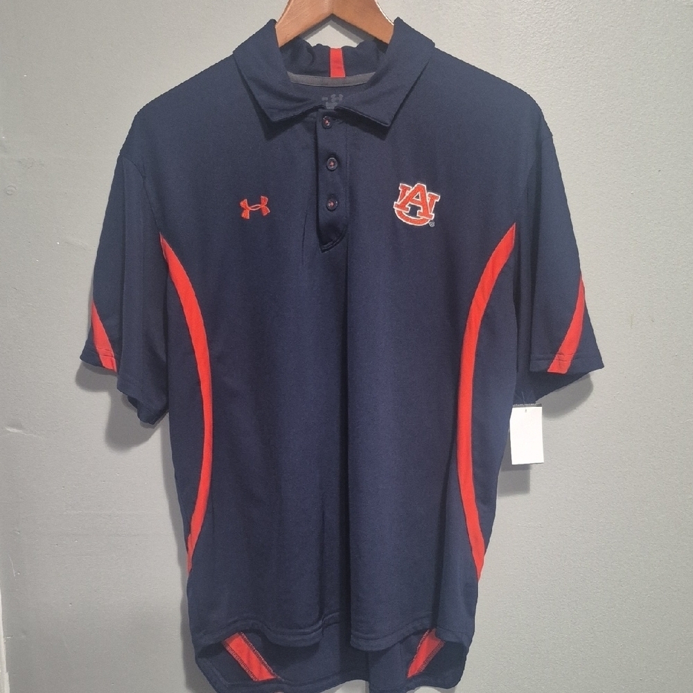 Under Armour Navy and Orange Men's Polo Shirt - Picture 1 of 5